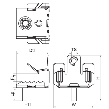 Walraven Britclips FU M6x9 – rysunek wymiarowy