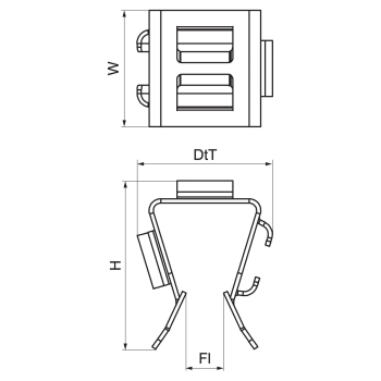 Walraven Britclips Adapter PC4 – rysunek wymiarowy