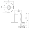 Walraven VibraTek SA-1 amortyzator elastomerowy – rysunek wymiarowy
