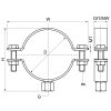 Obejmy Walraven HD700 SSt A4 M10 – rysunek wymiarowy