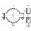 Obejmy Walraven HD1701 SSt A4 EPDM M10 – rysunek wymiarowy