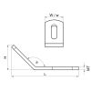Walraven RapidRail Kątownik 135° STN – rysunek wymiarowy